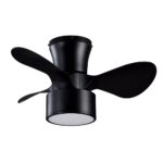 Ventilador Dc 24w Olga Blanco/mad.negra-negro 3 Aspas 6 Vel. 2390lm