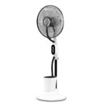 Ventilador Humidificador Pie Iceberg Blanco/negro 80w 3velocidades 3aspas Nebulizador 125x43x38cm Tanque Agua 2,8l