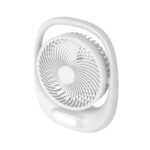 Ventilador Inalambrico Sobremesa Aguila Blanco 5w 3vel Recargable C/luz, Alim.usb Orientable 180º 3asp
