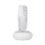 Ventilador Inalambrico Sobremesa Bengali Blanco 5w 3vel Recargable C/luz, Aliment.USB, Fijo Y Rotatorio