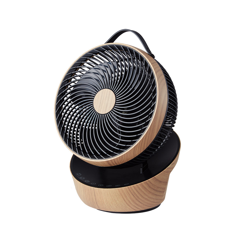 6 Ventilador Sobremesa Petirrojo Negro/madera 25w 12vel 3asp Motor Dc Remoto,temporizador 36,3x27,5x24,8cm