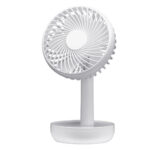 Miniventilador Inalambrico Sobremesa Lemosin Blanco 5w 3velocidades Recargable Alimen.usb Orientable 5asp