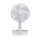 Miniventilador Inalambrico Sobremesa Lemosin Blanco 5w 3velocidades Recargable Alimen.usb Orientable 5asp