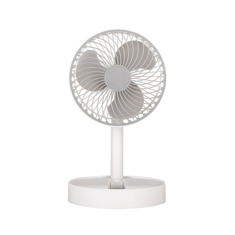 65 Ventilador Inalambrico Dc Portatil Jerico Blanco/gris 5w 3vel Recargable, Alim.usb, Orientable 3aspas