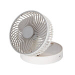 Ventilador Inalambrico Dc Portatil Jerico Blanco/gris 5w 3vel Recargable, Alim.usb, Orientable 3aspas