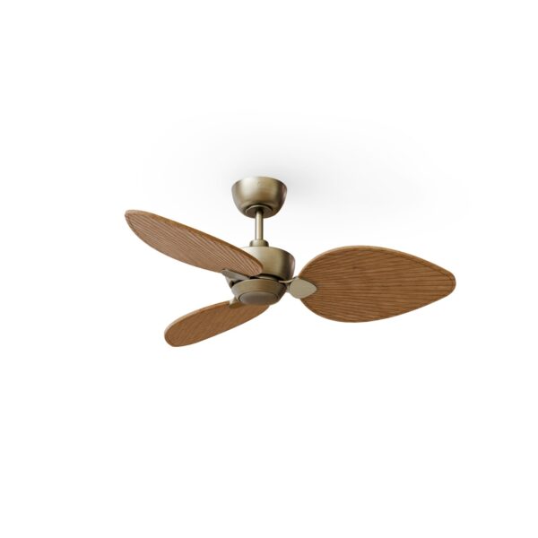 Ventilador de techo 3 Aspas IP44 Sin Luz ALMA S diámetro 100cm Sulion Latón / Madera Oscura Con Mando