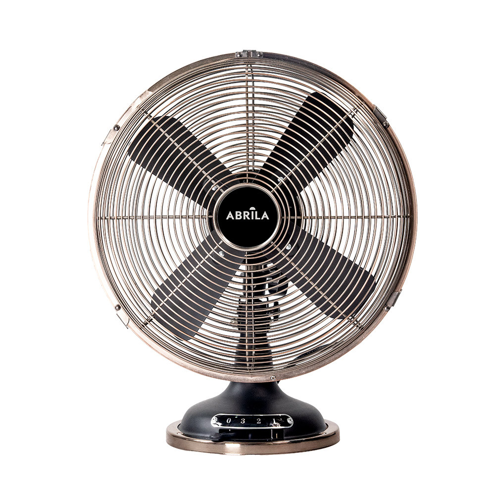 93 Ventilador Sobremesa Capitolio Negro/cobre 37w 3velocidades 4asp Fijo Y Rotatorio 42x35x27cm