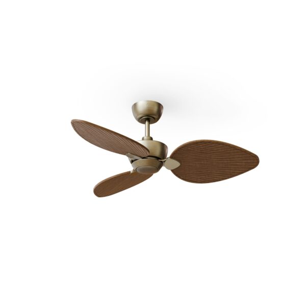 Ventilador de techo 3 Aspas IP44 Sin Luz ALMA S diámetro 100cm Sulion Latón / Madera Oscura Con Mando