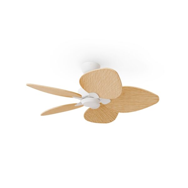 Ventilador de techo 5 Aspas IP44 Sin Luz ALMA S diámetro 100cm Sulion Blanco / Madera Clara Con Mando