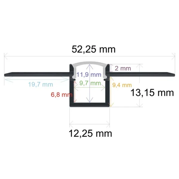 Perfil LED flexible para empotrar en una obra