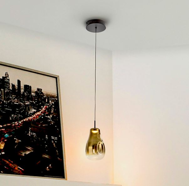 112 ALEDIS- LAMPARA 1L NEGRO-DORADO SCHULLER - Imagen 1