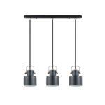 I3-ERIKA- LAMPARA 3L NEGRO-COBRE SCHULLER