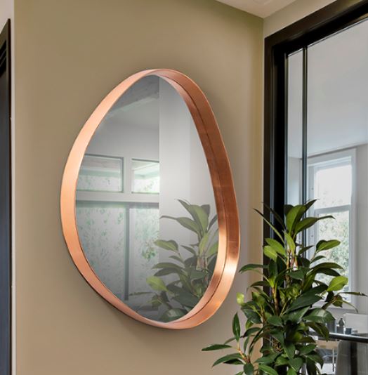 espejo circular oro rosa schuller