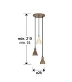 I3-AFRA- LAMPARA 3L -MARRON/CREMA SCHULLER - Imagen 4