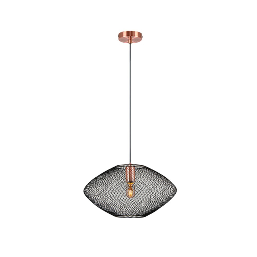 37 I3-MELANY- LAMPARA 1L NEGRO-COBRE SCHULLER - Imagen 1