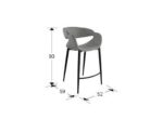 GIRO- TABURETE GRIS CLARO-NEGRO SCHULLER - Imagen 3