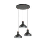 I3-IRIAS- LAMPARA 3L NEGRO-COBRE D45 SCHULLER