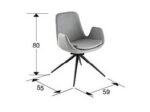 ZUNA- SILLA GIRATORIA GRIS CLARO SCHULLER - Imagen 4