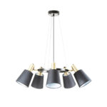 I3-GISELA- LAMPARA 5L NEGRO-LATON SCHULLER