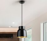 I3-VULCANO- LAMPARA 1L -NEGRO/ORO SCHULLER