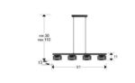 I3-OLAIA- LAMPARA 4L NEGRO-SMOKY SCHULLER - Imagen 4