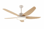 VENTILADOR DE  5 ASPAS GALANT BLANCO-MADERA MOTOR DC