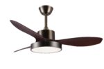 VENTILADOR DE TECHO 3 PALAS CELESTE-XL CUERO+MADERA MOTOR DC 45W