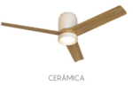 VENTILADOR BLANCO CERAMICA /MADERA TAMAÑO M DE ASPAS CON LUZ