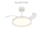 VENTILADOR GLASS FAN CON ASPAS DESPLEGABLES CON LUZ