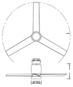 VENTILADOR BLANCO CERAMICA /MADERA TAMAÑO M DE ASPAS CON LUZ - Imagen 4