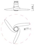 VENTILADOR DE ASPAS GROENLAND BLANCO Y MADERA XS CON LUZ - Imagen 3