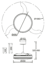 VENTILADOR LUNA M Ø49 CON ASPAS DESPLEGABLES CON LUZ - Imagen 4