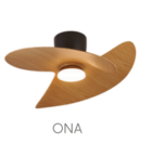 VENTILADOR ONA NEGRO Y MADERA DE ASPAS CON LUZ