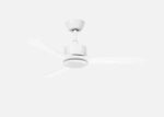 Ventilador Dc Hellin 18w Blanco 3 aspas 6 velocidades 106d Luz Opcional 2250l m3000-4500-6500k