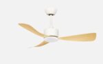 Ventilador Dc Yeste 18w  Blanco/haya 3aspas 6vel 106d Luz Opcional 2250lm 3000-4500-6500k - Copy