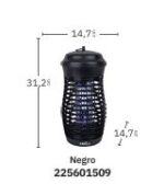 Mata Insectos Electrico criollo 15w Negro Luz Ultravioleta Rejilla Alta Tension Ipx4 31,2x14,7x14,7 Cm - Imagen 3