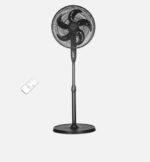 Ventilador De Pie Verdel negro 3 velocidades 50w 5 aspas Fijo/rotatorio C/remoto Y Temporizador