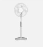 Ventilador De Pie Liberty Blanco 3 velocidades 45w 5 aspas Fijo Y Rotatorio Control remoto Y Temporizador