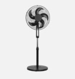 Ventilador De Pie Liberty Negro 3 velocidades 45w 5 aspas Fijo Y Rotatorio Control remoto Y Temporizador