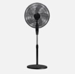 Ventilador De Pie Escudero Negro 3 velocidades 50w 5 aspas 40d Fijo/rotatatorio orientable