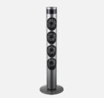 Ventilador Torre Mombuey Gris 3 velocidades 25w 4 ventiladores Dc Fijo Y Rotatorio, orientable, temporizador 12h
