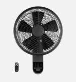Ventilador Pared Aloha 50w Negro 3 velocidades 5 aspas Control remoto Oscilante Y Orientable ,temporiz. 60x43x32cm