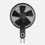 Ventilador Pared Alzir 50w Negro 3 velocidades 5 asp Oscilante y Orientable 60x43x32cm
