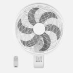 Ventilador Pared Alcora 75w Blanco 3 velocidades 6 aspas Control remoto Oscilante Y Orientab.tempo.65x52x30cm