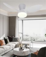 VENTILADOR DE PALA EMILY-S BLANCO Y MADERA - Imagen 2