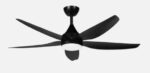 Ventilador Dc Elda 18w Negro 5 aspas 6 velocidades.144d 2250lm 3000-4500-6500k