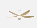 Ventilador Dc Elda 18w Blanco/haya 5 aspas 6 velocidades.144d 2250lm 3000-4500-6500k