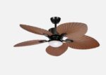 Ventilador Dc Torcal 24w Negro/roble 5aspas 6vel 130d Luz Opcional 2880lm 3000-4500-6500k