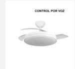 Ventilador de Techo PARLATORE LED DC 107 cm Aspas Retráctiles Blanco