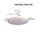 Ventilador de Techo PARLATORE LED DC 107 cm Aspas Retráctiles Blanco/Haya